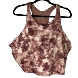 ATHLETA Conscious Crop Printed Sports Bra Size 3X D-DD Splotchy Powervita NWT